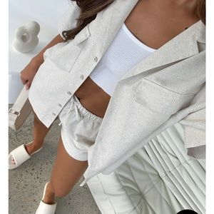 Oatmeal Button up TShirt